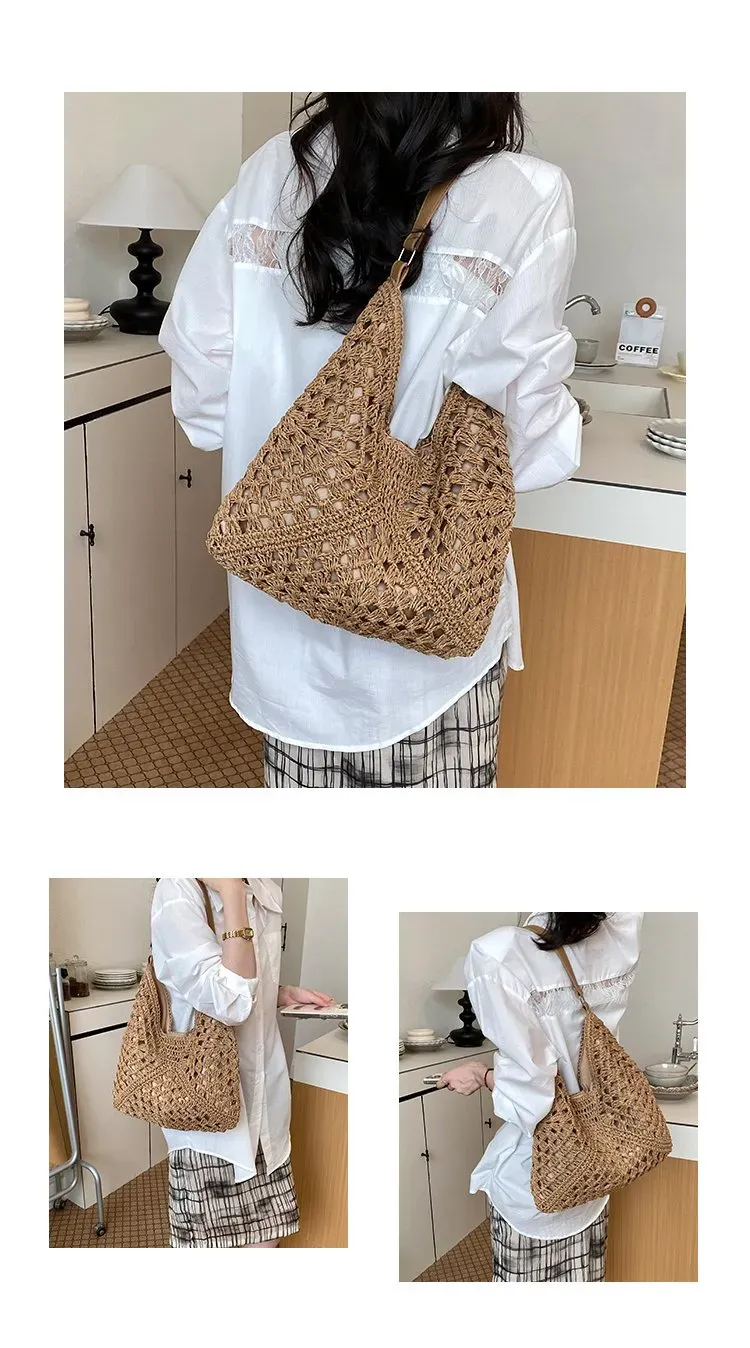 Tas Selempang Wanita Bahan PU Sintetis Model Quilted Warna Hitam Model Hobo Tali untuk Reseller