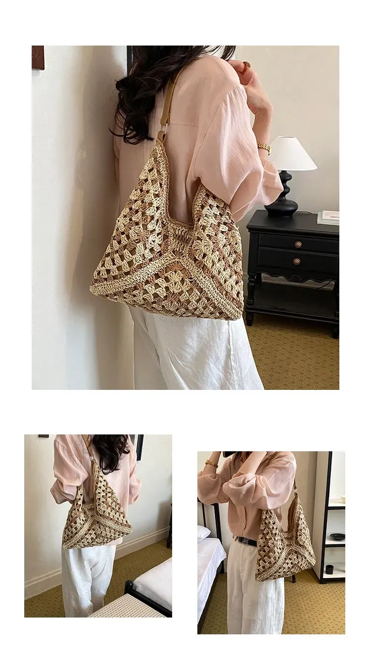 Tas Selempang Wanita Bahan PU Sintetis Model Quilted Warna Hitam Model Hobo Tali untuk Reseller