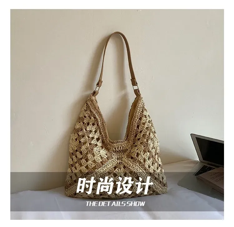 Tas Selempang Wanita Bahan PU Sintetis Model Quilted Warna Hitam Model Hobo Tali untuk Reseller