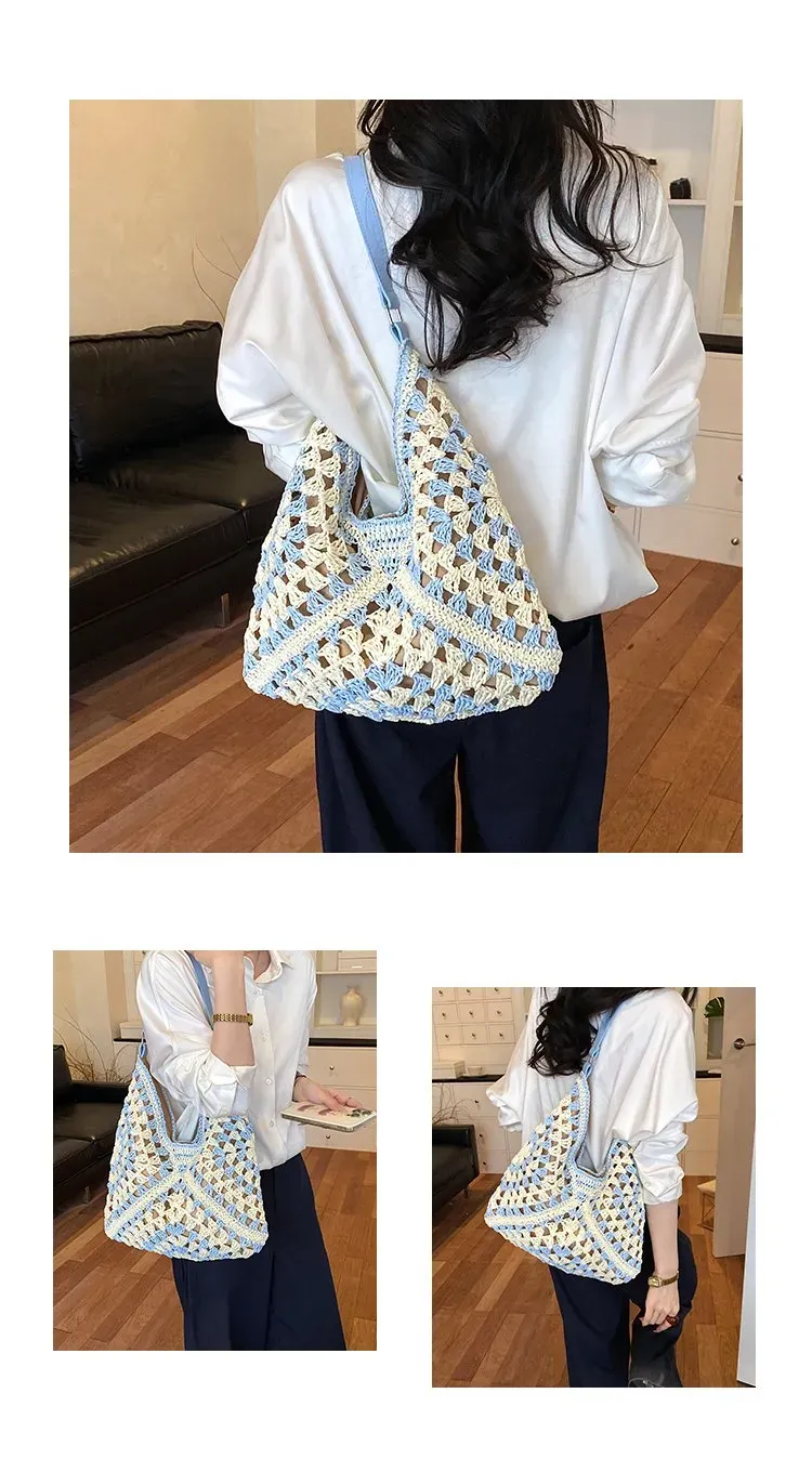 Tas Selempang Wanita Bahan PU Sintetis Model Quilted Warna Hitam Model Hobo Tali untuk Reseller