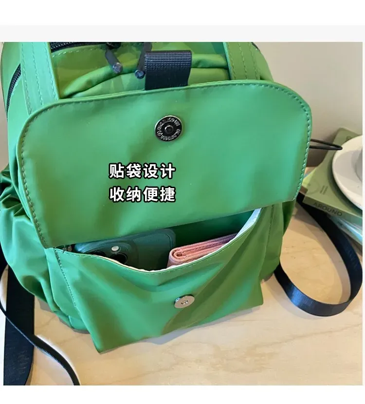 Tas Ransel Wanita Bahan Nylon Warna Merah Mini Resleting Grosir Import