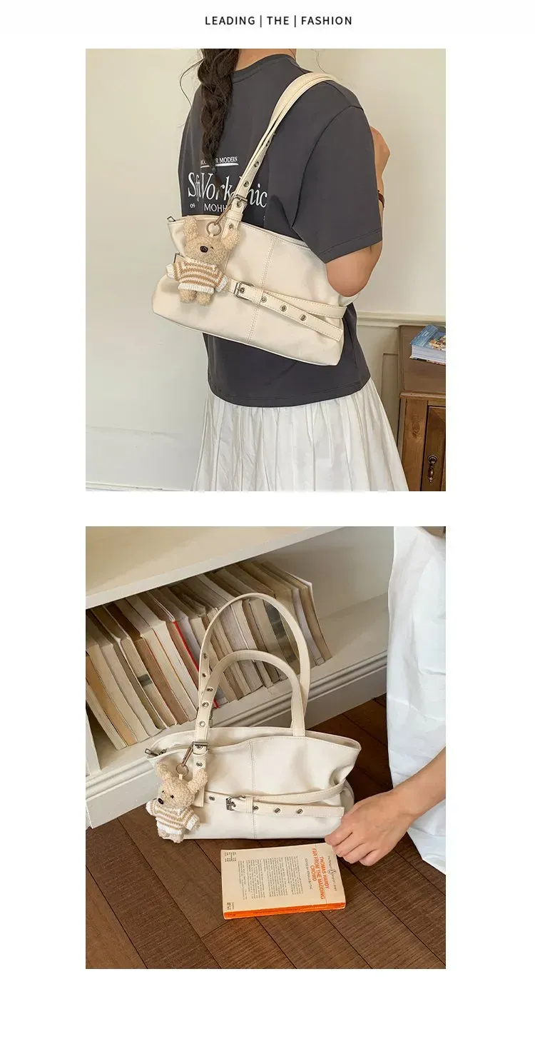 Tas Selempang Wanita Bahan PU Sintetis Polos Warna Hijau Bentuk Kotak Tali Lebar