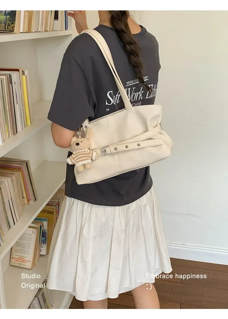 Tas Selempang Wanita Bahan PU Sintetis Polos Warna Hijau Bentuk Kotak Tali Lebar