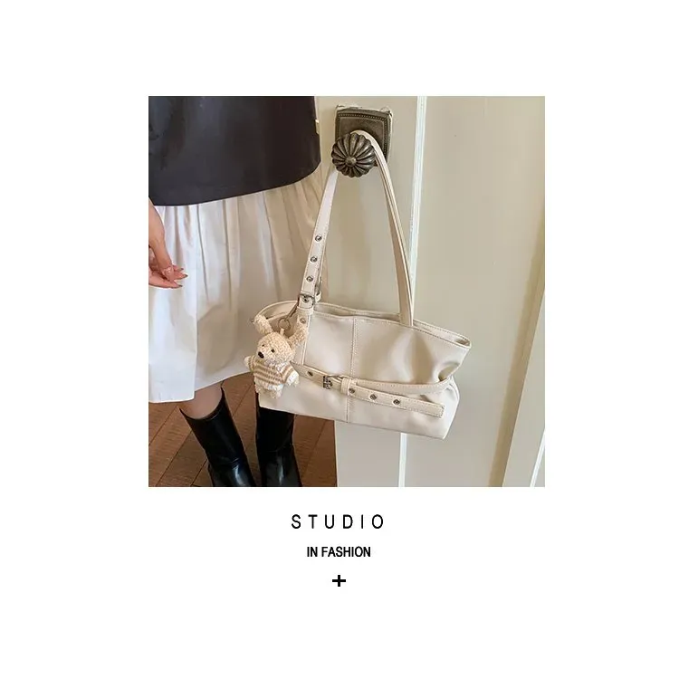Tas Selempang Wanita Bahan PU Sintetis Polos Warna Hijau Bentuk Kotak Tali Lebar