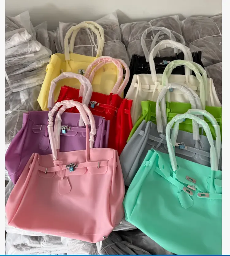 Tas Selempang Wanita Bahan PU Sintetis Polos Warna Pink Bentuk Kotak Tali untuk Toko Online