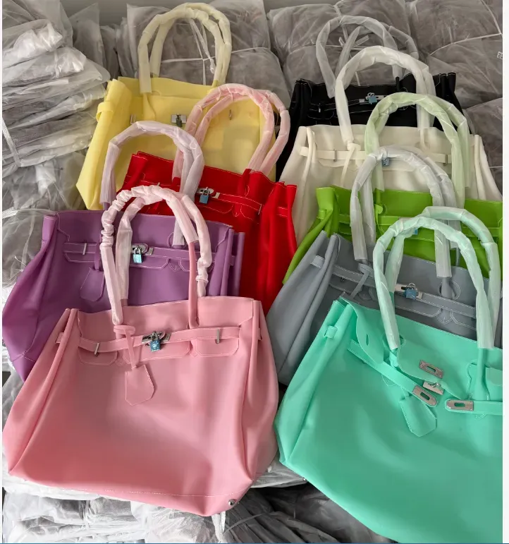Tas Selempang Wanita Bahan PU Sintetis Polos Warna Pink Bentuk Kotak Tali untuk Toko Online