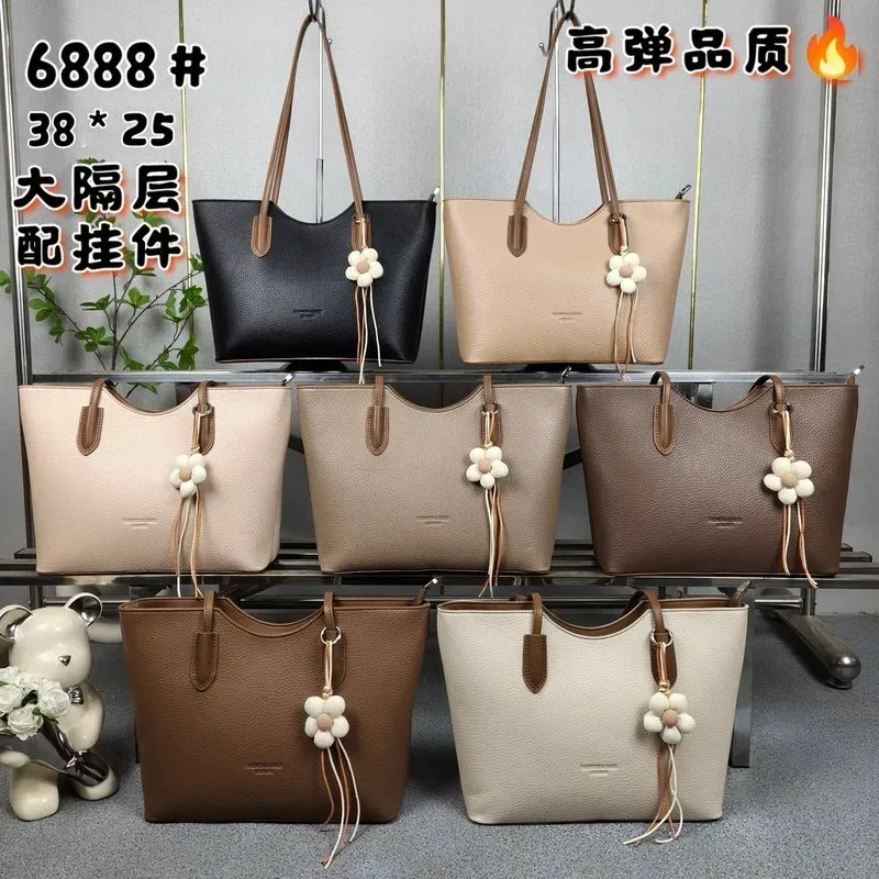 Tas Tote Wanita Bahan PU Sintetis Polos Bentuk Kotak Tali Lebar Resleting Katalog Grosir