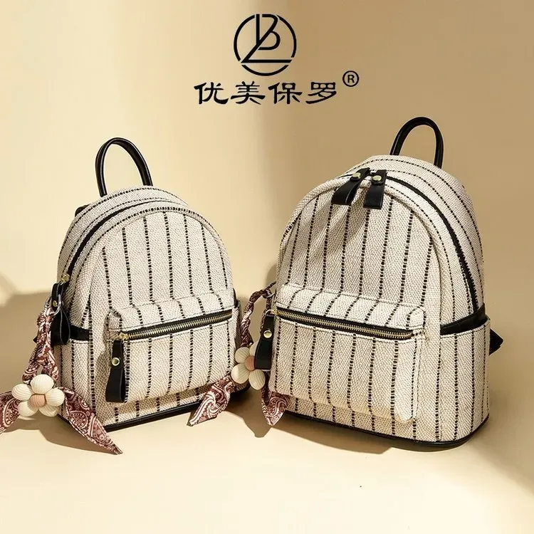 Tas Ransel Anak Bahan PU Sintetis Aksen Mutiara Warna Putih Bentuk Kotak Tali Grosir Import