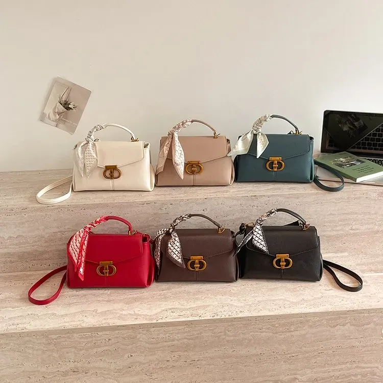 Tas Selempang Wanita Bahan PU Sintetis Polos Warna Hitam Bentuk Kotak Tali Resleting Grosir