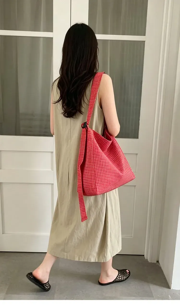 Tas Selempang Wanita Bahan Nylon Motif Print Warna Ungu Bentuk Kotak Tali Grosir Import