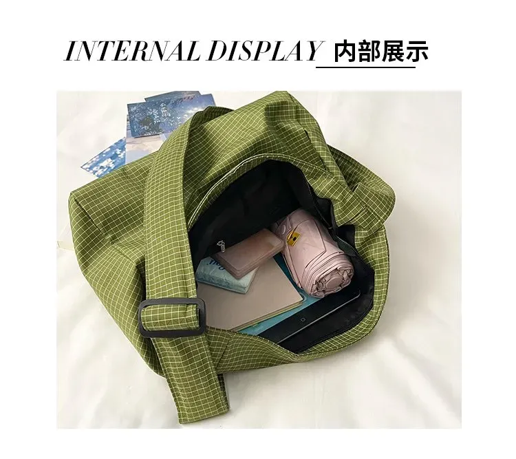 Tas Selempang Wanita Bahan Nylon Motif Print Warna Ungu Bentuk Kotak Tali Grosir Import