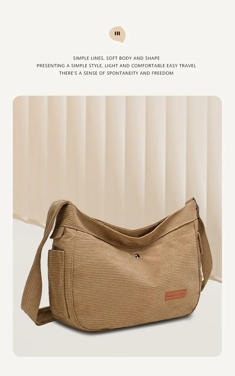 Tas Selempang Wanita Bahan PU Sintetis Polos Warna Hitam Model Hobo Tali Lebar Harga Grosir