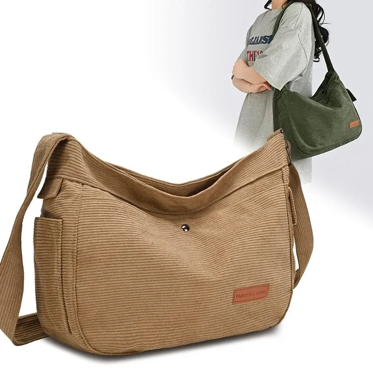Tas Selempang Wanita Bahan PU Sintetis Polos Warna Hitam Model Hobo Tali Lebar Harga Grosir