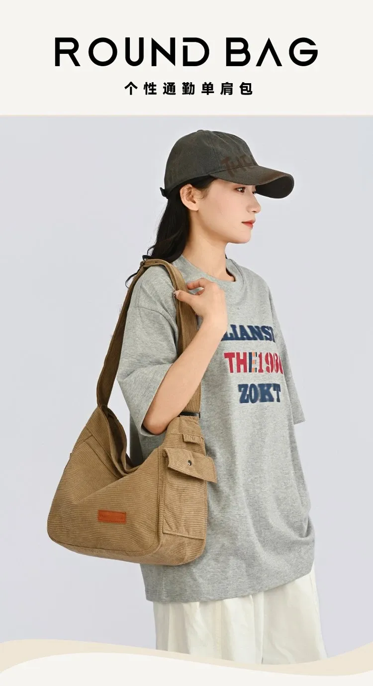 Tas Selempang Wanita Bahan PU Sintetis Polos Warna Hitam Model Hobo Tali Lebar Harga Grosir