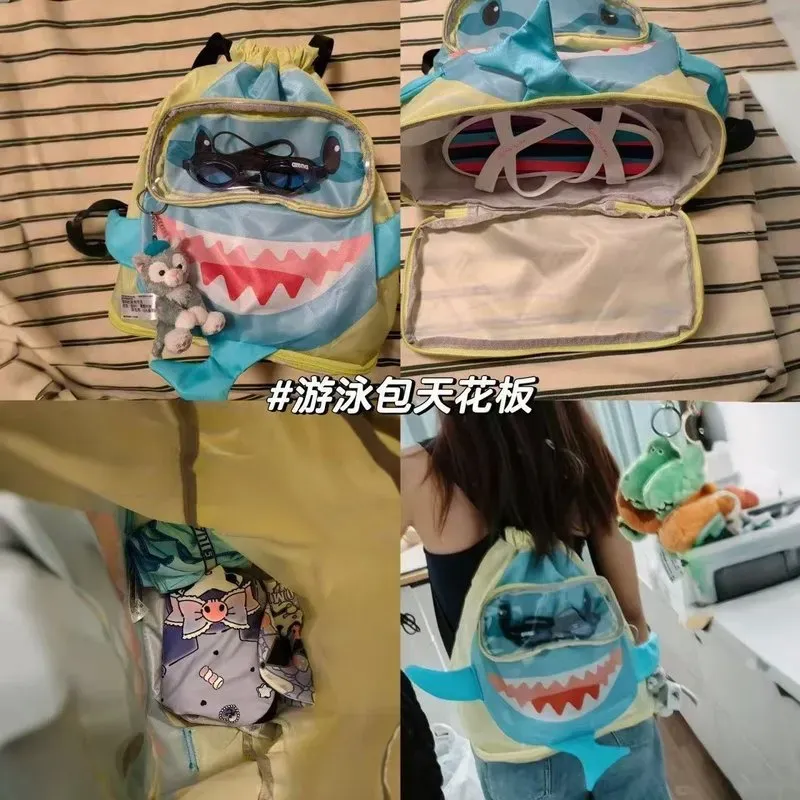 Tas Ransel Anak Bahan Nylon Motif Print Warna Biru Bentuk Kotak Tali Serut Grosir Import