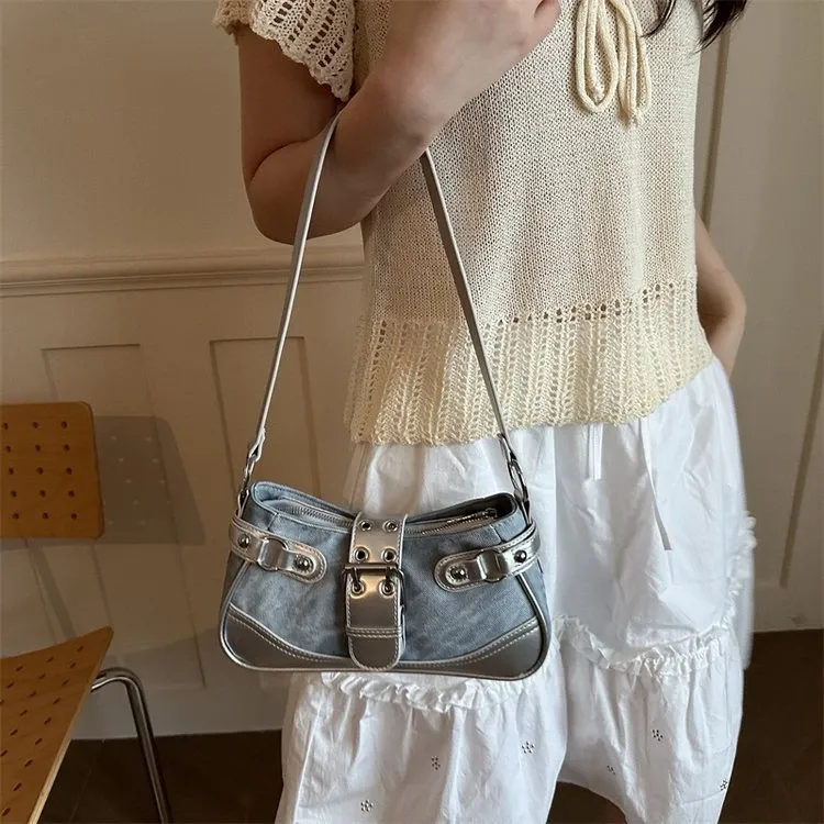 Tas Selempang Wanita Bahan PU Sintetis Polos Warna Abu-Abu Bentuk Kotak Tali Pilihan Reseller