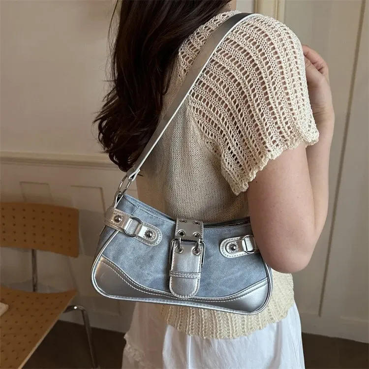 Tas Selempang Wanita Bahan PU Sintetis Polos Warna Abu-Abu Bentuk Kotak Tali Pilihan Reseller