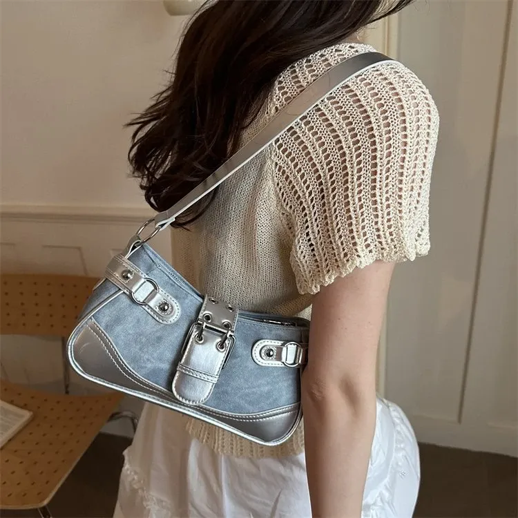 Tas Selempang Wanita Bahan PU Sintetis Polos Warna Abu-Abu Bentuk Kotak Tali Pilihan Reseller