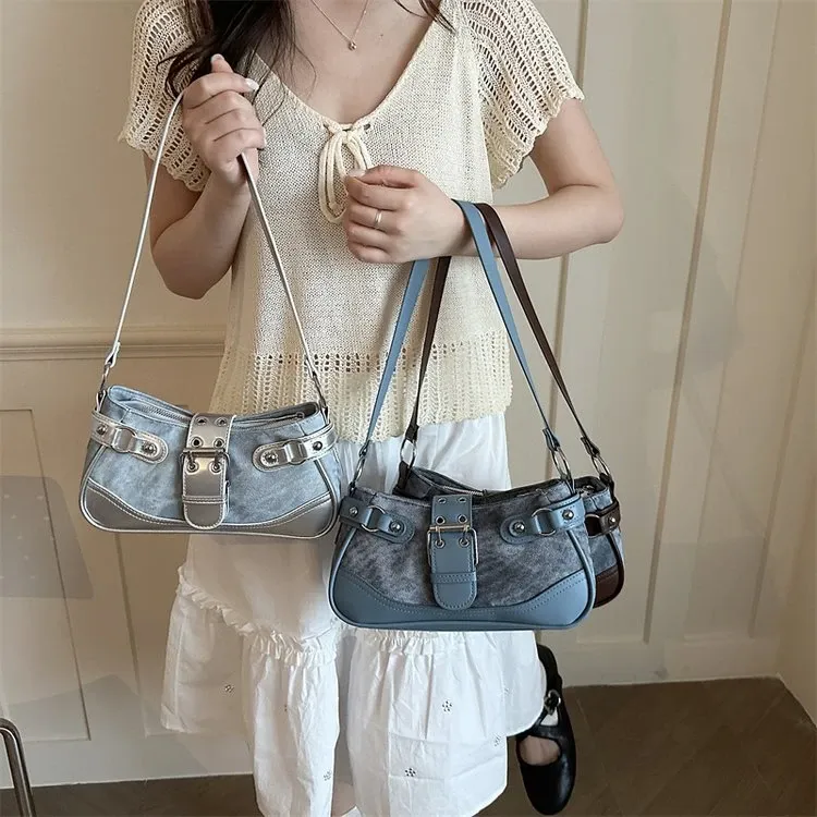 Tas Selempang Wanita Bahan PU Sintetis Polos Warna Abu-Abu Bentuk Kotak Tali Pilihan Reseller