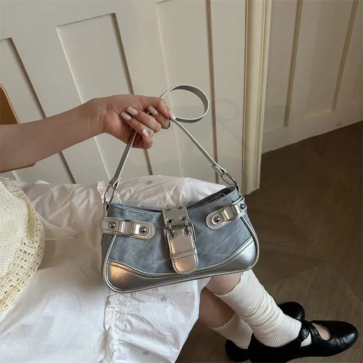 Tas Selempang Wanita Bahan PU Sintetis Polos Warna Abu-Abu Bentuk Kotak Tali Pilihan Reseller