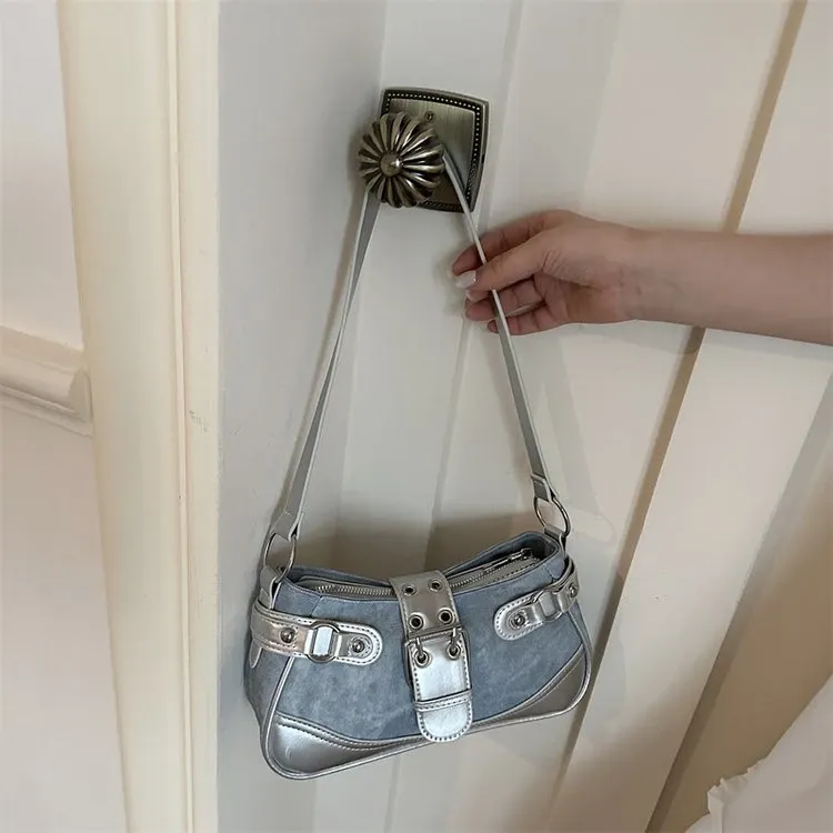 Tas Selempang Wanita Bahan PU Sintetis Polos Warna Abu-Abu Bentuk Kotak Tali Pilihan Reseller
