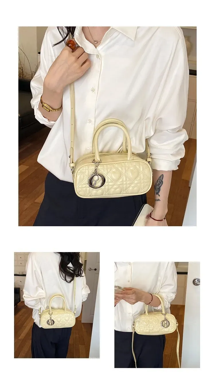Tas Selempang Wanita Bahan PU Sintetis Model Quilted Warna Hitam Bentuk Kotak untuk Toko Online