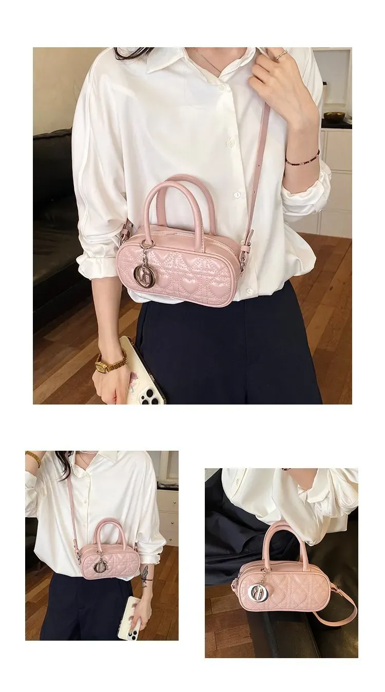 Tas Selempang Wanita Bahan PU Sintetis Model Quilted Warna Hitam Bentuk Kotak untuk Toko Online