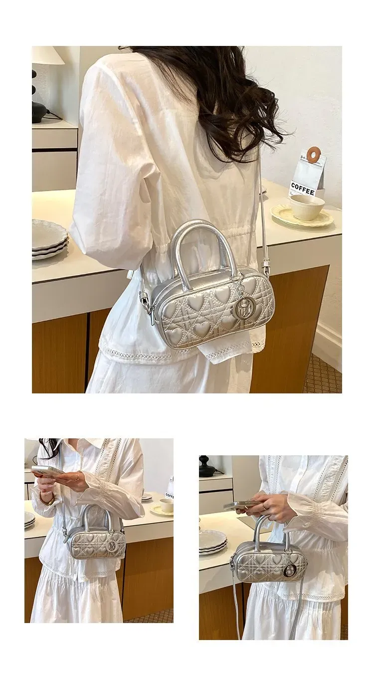 Tas Selempang Wanita Bahan PU Sintetis Model Quilted Warna Hitam Bentuk Kotak untuk Toko Online