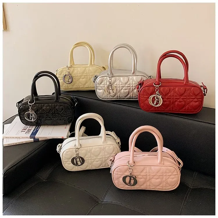 Tas Selempang Wanita Bahan PU Sintetis Model Quilted Warna Hitam Bentuk Kotak untuk Toko Online