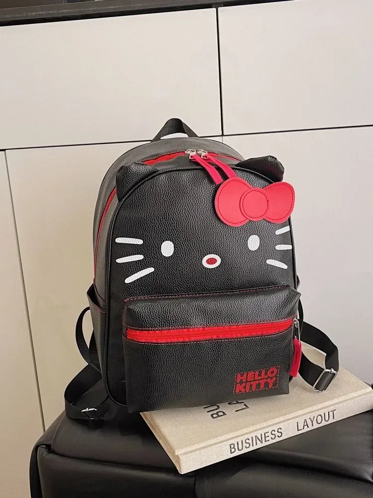 Tas Ransel Anak Bahan PU Sintetis Polos Warna Hitam Bentuk Kotak Tali Panjang Grosir Import