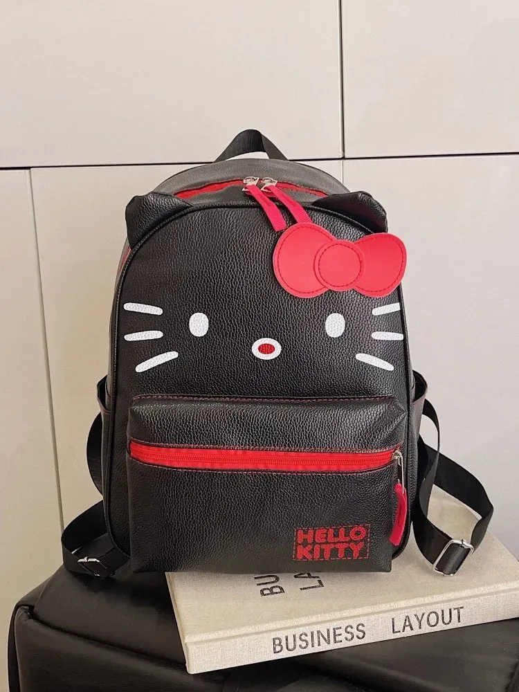 Tas Ransel Anak Bahan PU Sintetis Polos Warna Hitam Bentuk Kotak Tali Panjang Grosir Import