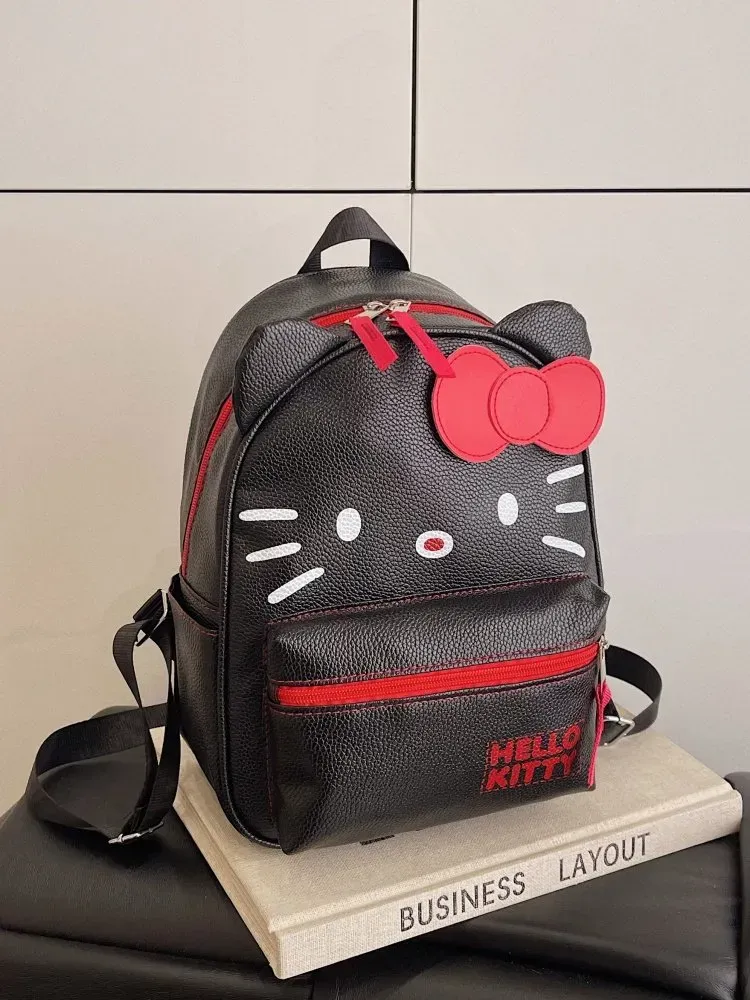 Tas Ransel Anak Bahan PU Sintetis Polos Warna Hitam Bentuk Kotak Tali Panjang Grosir Import