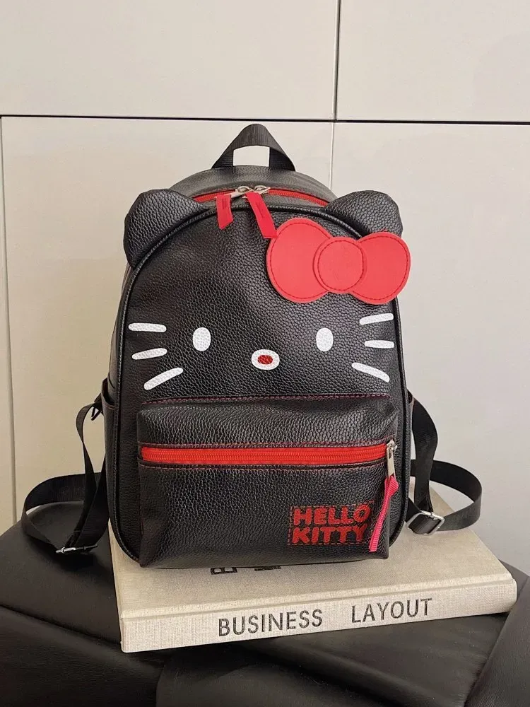 Tas Ransel Anak Bahan PU Sintetis Polos Warna Hitam Bentuk Kotak Tali Panjang Grosir Import