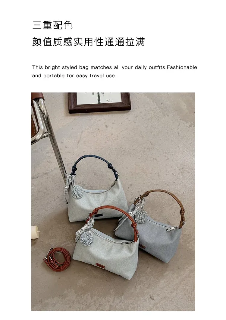 Tas Selempang Wanita Bahan PU Sintetis Polos Warna Biru Bentuk Kotak Tali Lebar