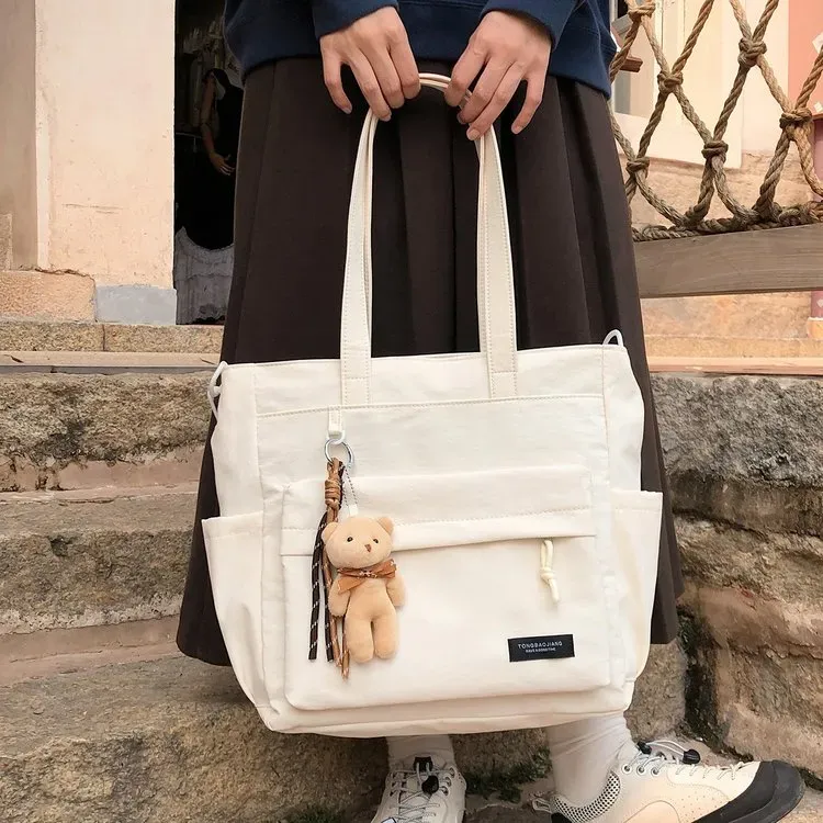 Tas Selempang Wanita Bahan PU Sintetis Polos Warna Putih Bentuk Kotak Tali Lebar Grosir Import kategori tas selempang grosir