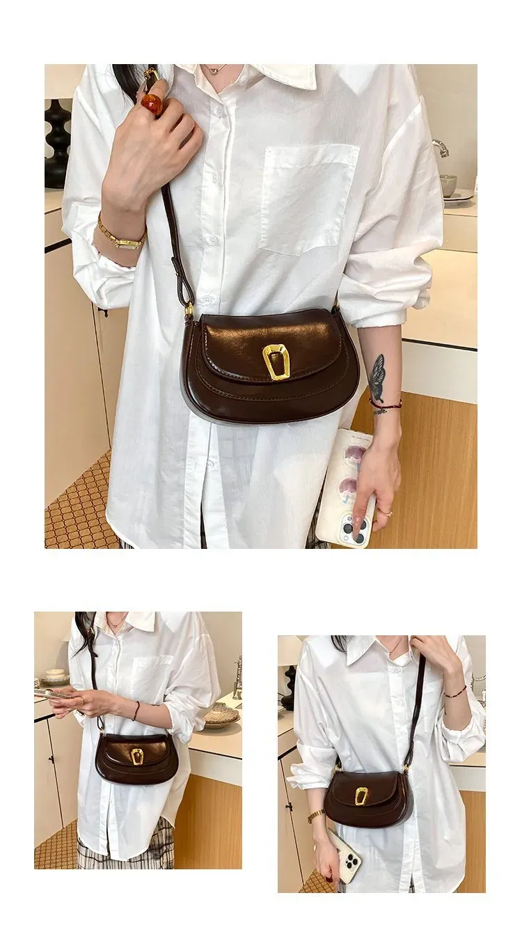 Tas Selempang Wanita Bahan PU Sintetis Polos Warna Hitam Bentuk Kotak Tali Harga Grosir