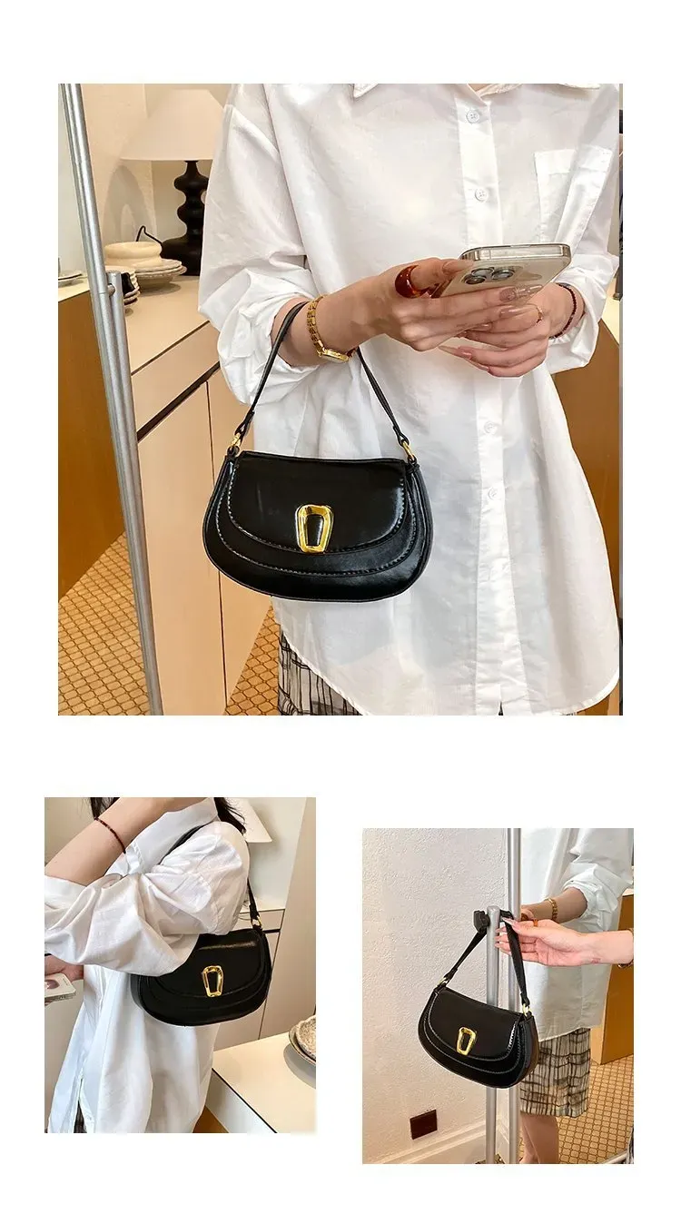 Tas Selempang Wanita Bahan PU Sintetis Polos Warna Hitam Bentuk Kotak Tali Harga Grosir