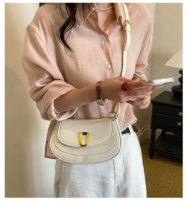 Tas Selempang Wanita Bahan PU Sintetis Polos Warna Hitam Bentuk Kotak Tali Harga Grosir