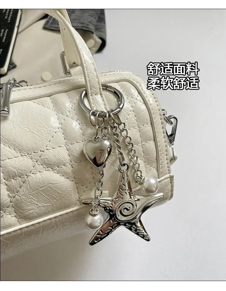 Tas Selempang Wanita Bahan PU Sintetis Model Quilted Warna Pink Bentuk Kotak Casual Grosir