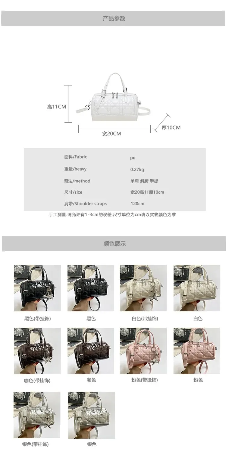 Tas Selempang Wanita Bahan PU Sintetis Model Quilted Warna Pink Bentuk Kotak Casual Grosir