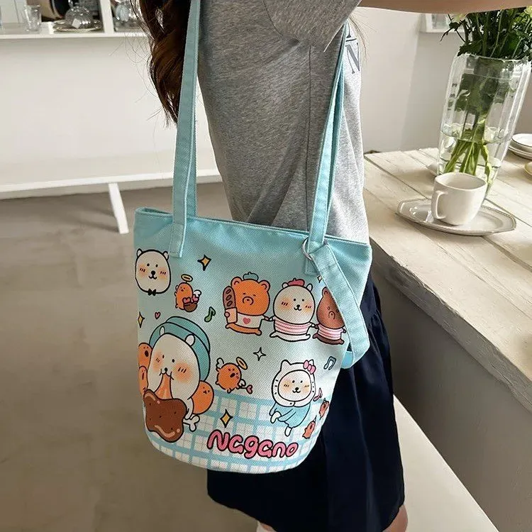 Tas Ransel Wanita Bahan PU Sintetis Polos Warna Biru Bentuk Kotak Tali Lebar Bahan Denim
