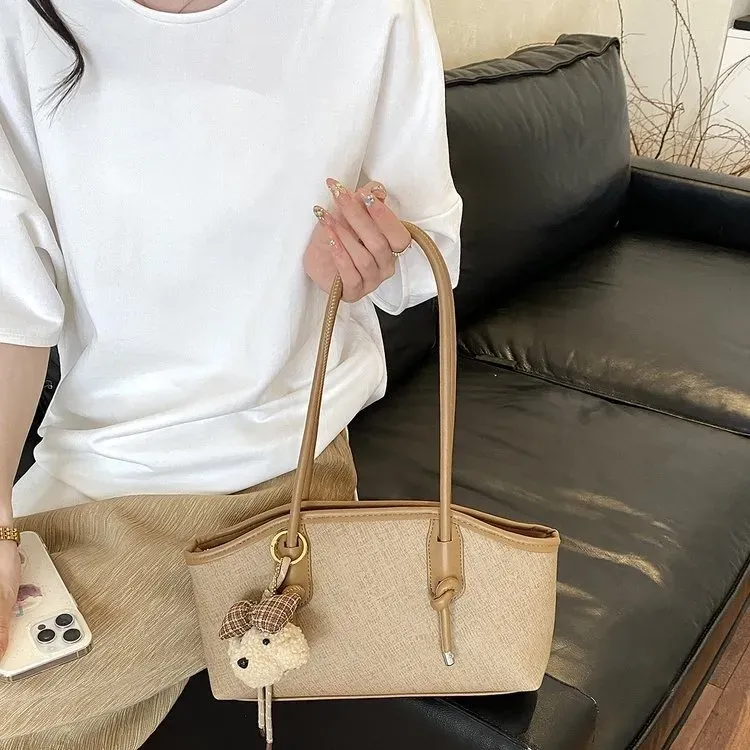 Tas Selempang Wanita Bahan PU Sintetis Polos Warna Hitam Bentuk Kotak Tali Resleting Grosir