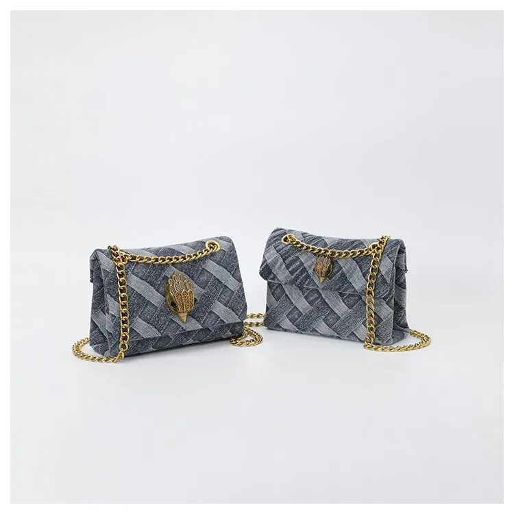 Tas Selempang Wanita Bahan PU Sintetis Model Quilted Warna Biru Bentuk Kotak Grosir Import