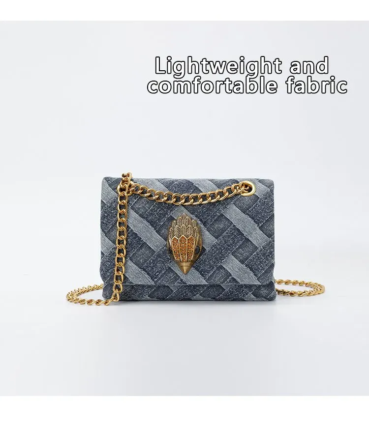 Tas Selempang Wanita Bahan PU Sintetis Model Quilted Warna Biru Bentuk Kotak Grosir Import