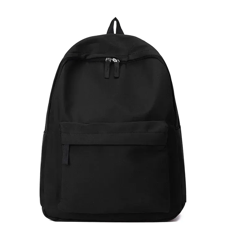 Tas Ransel Wanita Bahan Nylon Polos Warna Putih Bentuk Kotak Tali Lebar Resleting Grosir Import