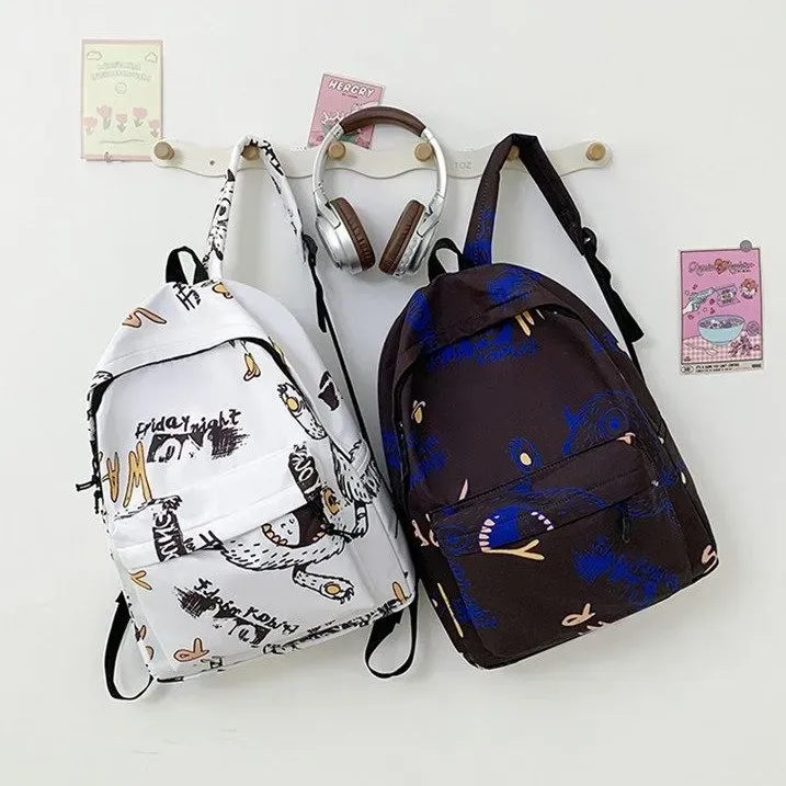 Tas Ransel Wanita Bahan Nylon Motif Polkadot Warna Hitam Bentuk Kotak Tali Lebar Grosir Import