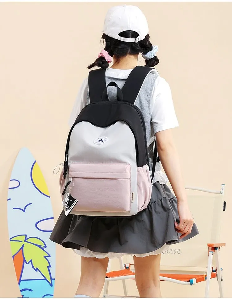 Tas Selempang Wanita Bahan Nylon Warna Hitam Resleting Fashion Grosir Import