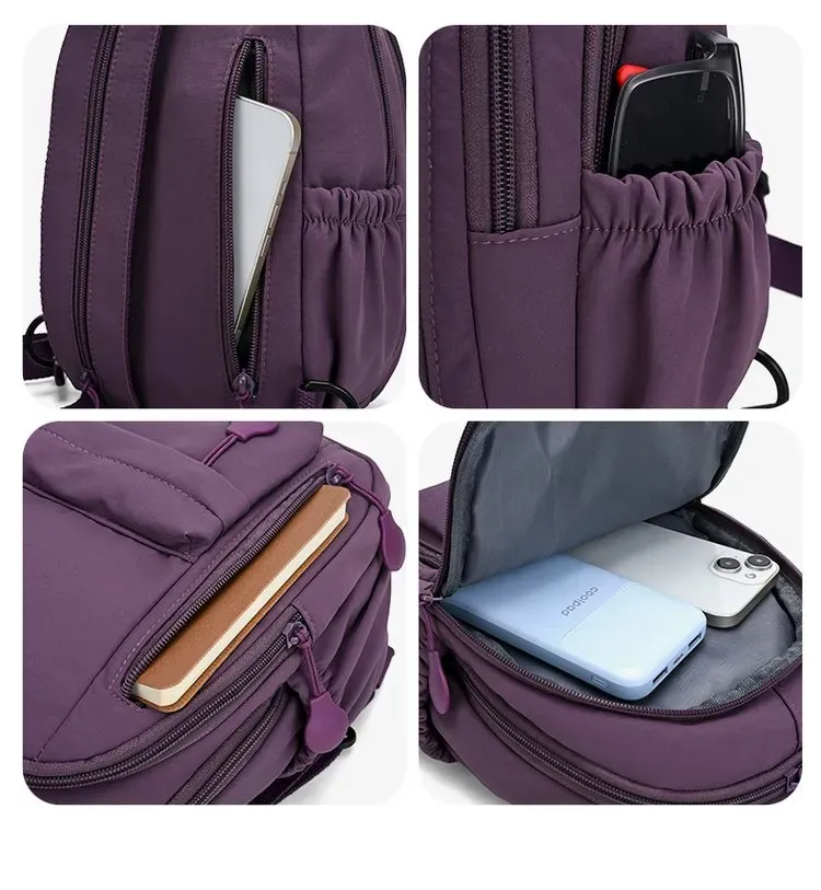 Tas Selempang Wanita Bahan Nylon Warna Hijau Resleting Grosir Import