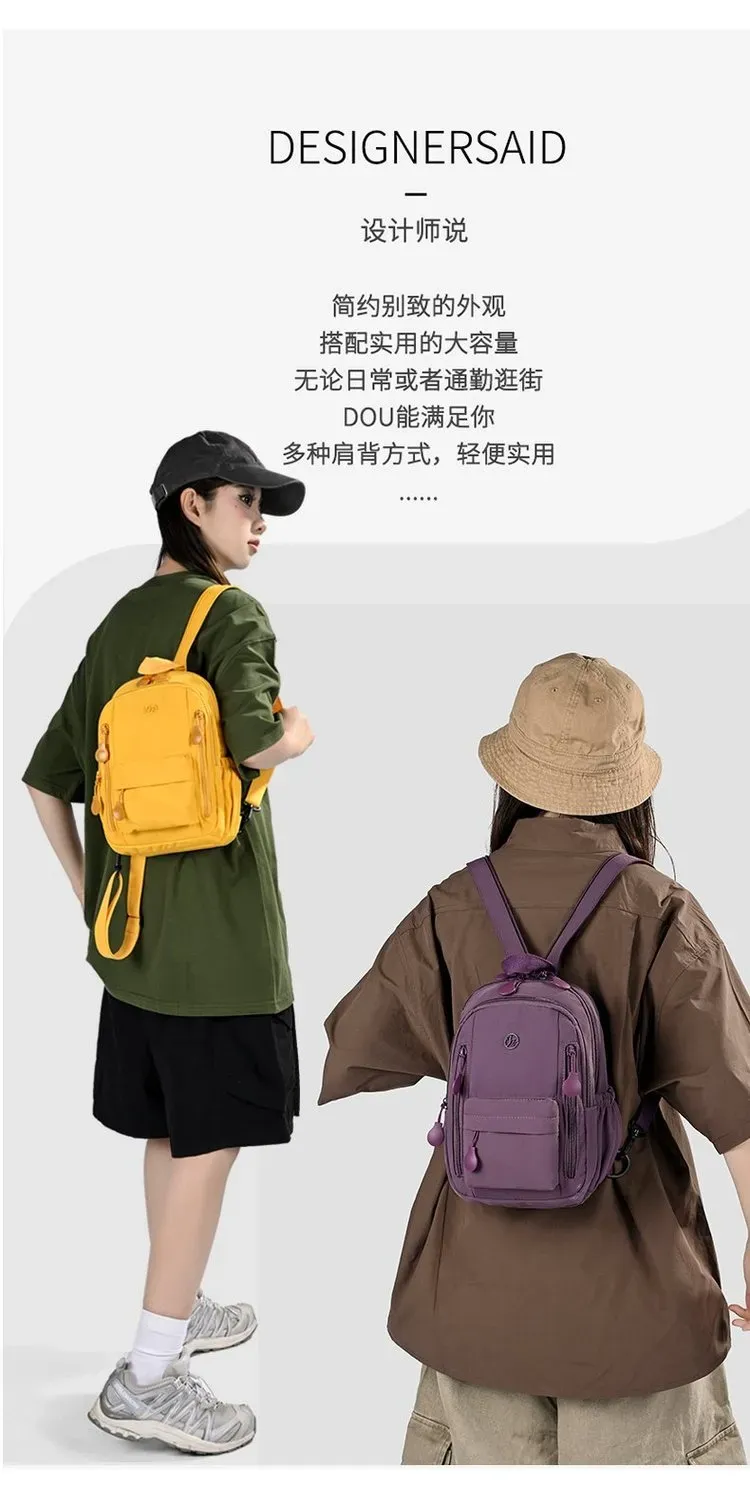 Tas Selempang Wanita Bahan Nylon Warna Hijau Resleting Grosir Import