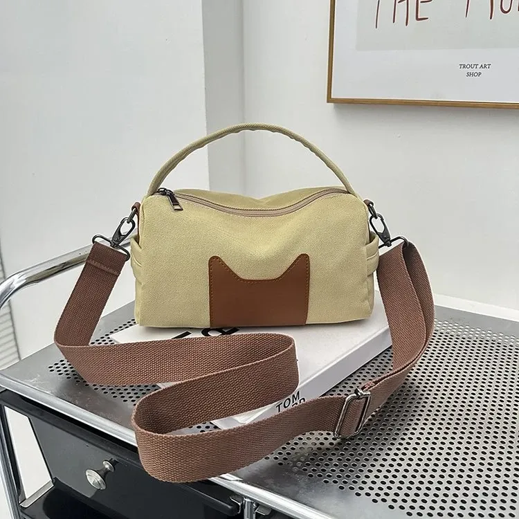 Tas Selempang Wanita Bahan PU Sintetis Polos Warna Hitam Bentuk Bulat Tali Lebar Grosir Import